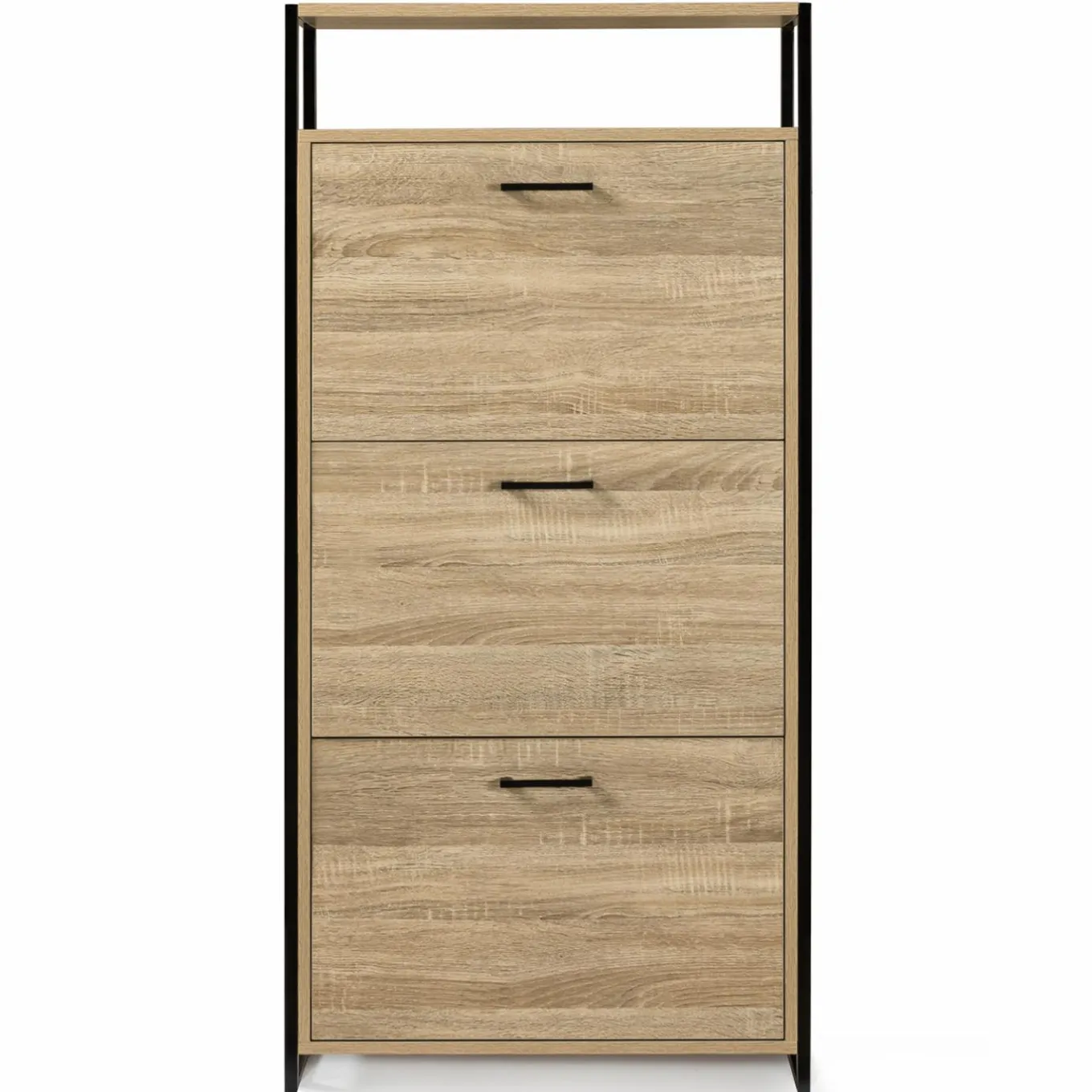 IDMarket Armoire à chaussures avec étagère bois et métal* Meubles En Bois|Collection Industrielle