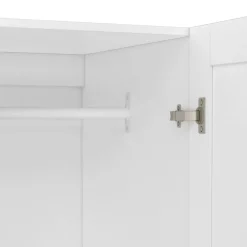 IDMarket Armoire 4 portes blanche dressing penderie et 2 tiroirs 160 cm* Collection Agencement Magasin|Collection Télétravail