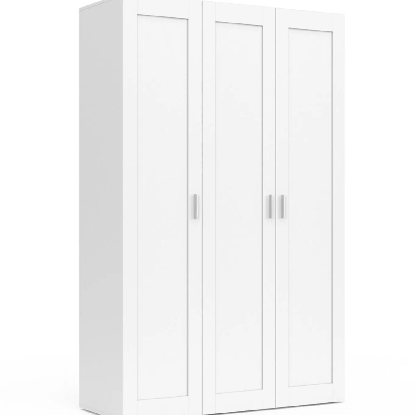 IDMarket Armoire 3 portes blanche penderie et rangement 120 cm* Collection Agencement Magasin|Collection Télétravail