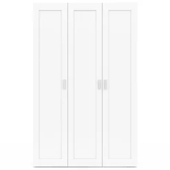 IDMarket Armoire 3 portes blanche penderie et rangement 120 cm* Collection Agencement Magasin|Collection Télétravail