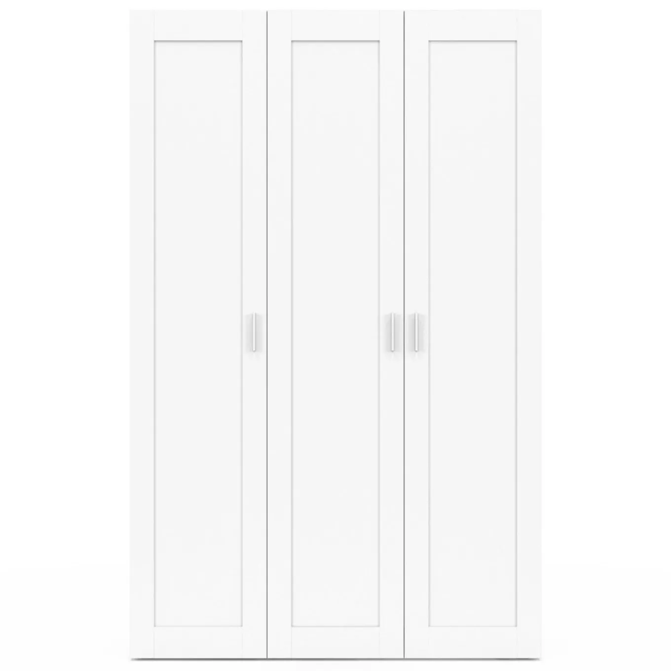 IDMarket Armoire 3 portes blanche penderie et rangement 120 cm* Collection Agencement Magasin|Collection Télétravail