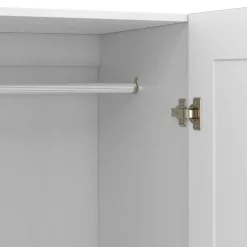 IDMarket Armoire 3 portes blanche penderie et rangement 120 cm* Collection Agencement Magasin|Collection Télétravail