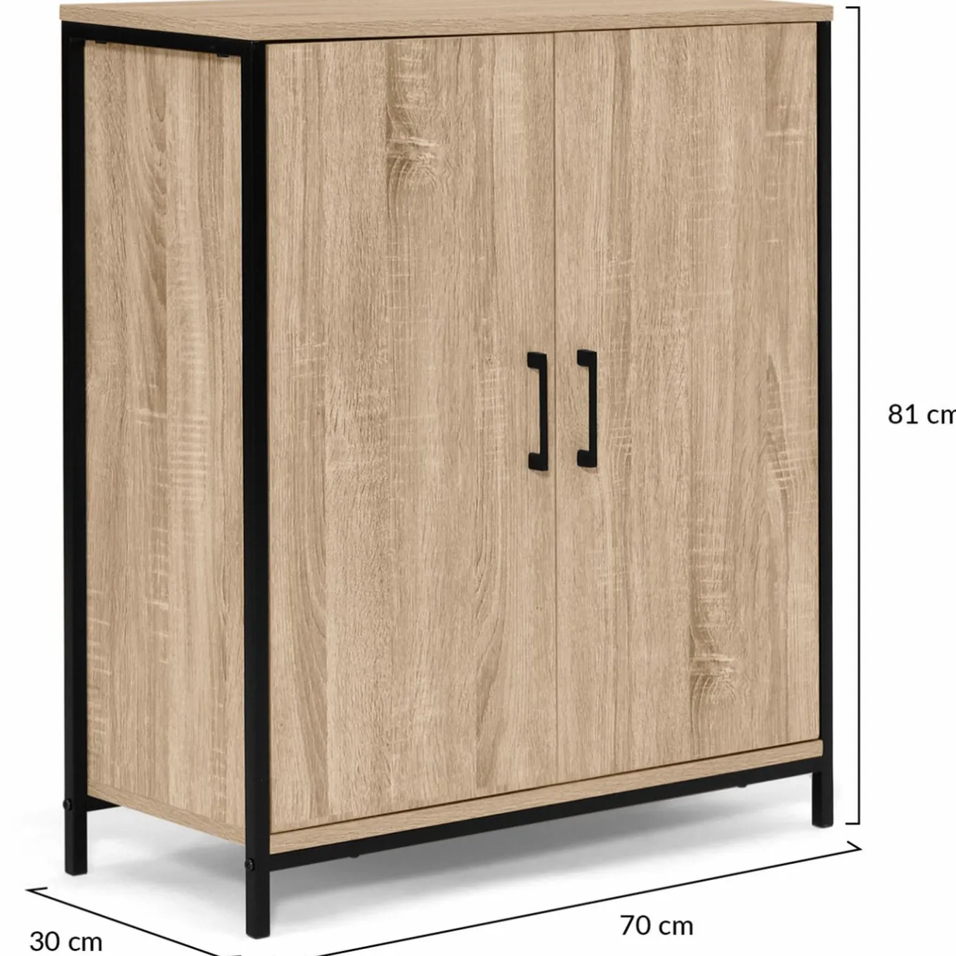 IDMarket Armoire basse industrielle 2 portes* Armoires