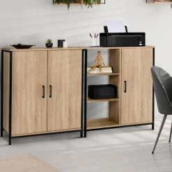 IDMarket Armoire basse industrielle 2 portes* Armoires