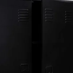 IDMarket Armoire basse métallique noire* Rangement Et Accessoires|Collection Télétravail