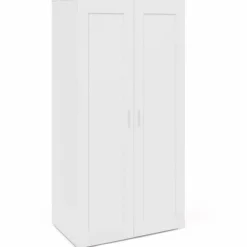 IDMarket Armoire blanche 2 portes 80 cm* Collection Agencement Magasin|Collection Télétravail