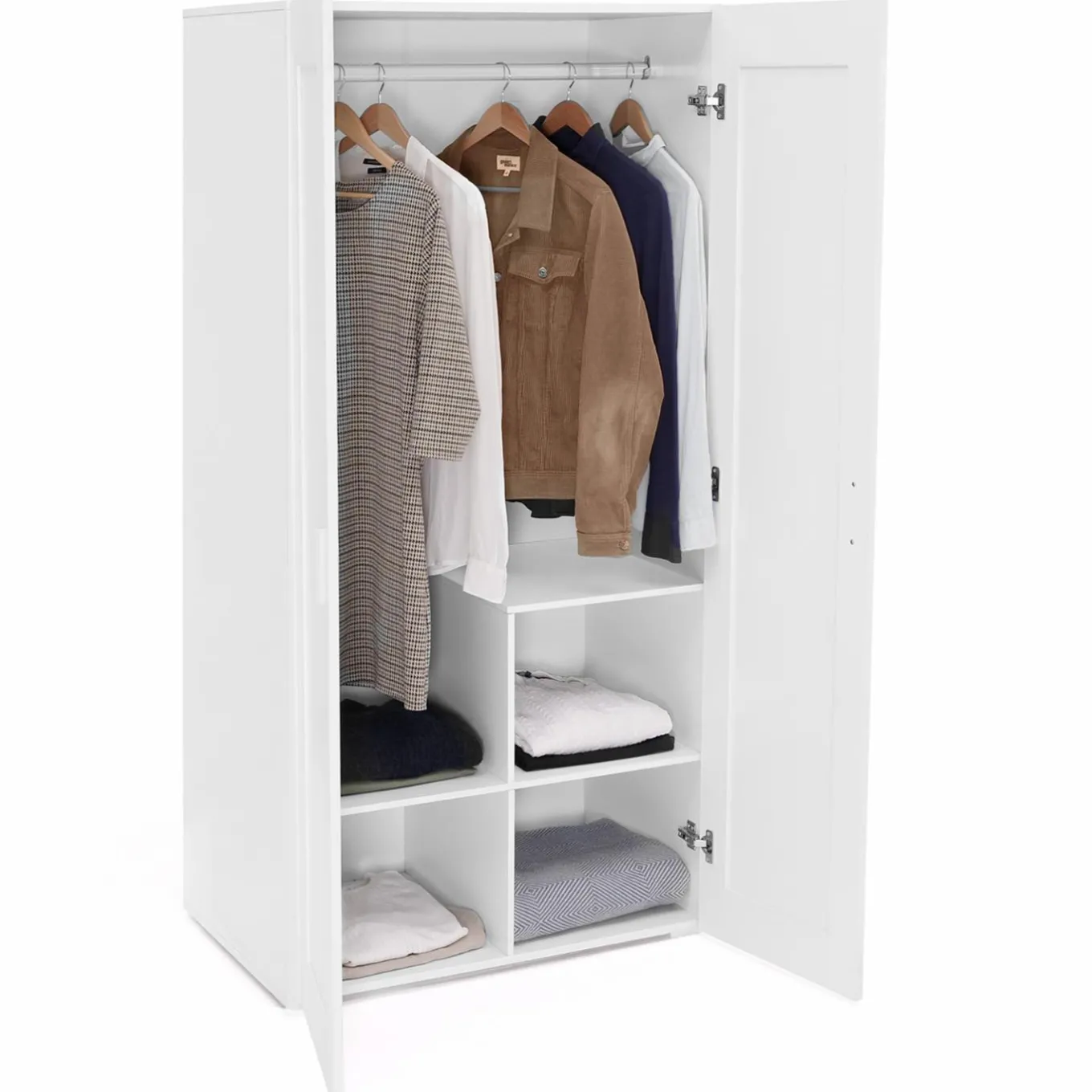 IDMarket Armoire blanche 2 portes 80 cm* Collection Agencement Magasin|Collection Télétravail