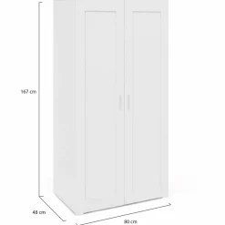 IDMarket Armoire blanche 2 portes 80 cm* Collection Agencement Magasin|Collection Télétravail