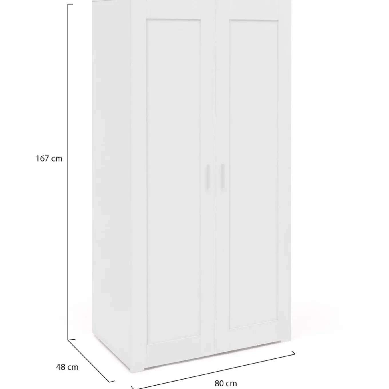IDMarket Armoire blanche 2 portes 80 cm* Collection Agencement Magasin|Collection Télétravail