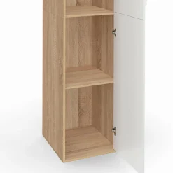 IDMarket Armoire de bureau bois 180 cm multifonction 3 étagères 1 porte blanche* Meubles Hauts|Meubles Blancs