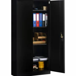 IDMarket Armoire de bureau en métal noir 80x180 cm* Collection Agencement Magasin|Collection Télétravail