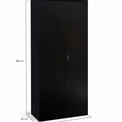 IDMarket Armoire de bureau en métal noir 80x180 cm* Collection Agencement Magasin|Collection Télétravail
