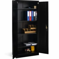 IDMarket Armoire de bureau en métal noir 80x180 cm* Collection Agencement Magasin|Collection Télétravail