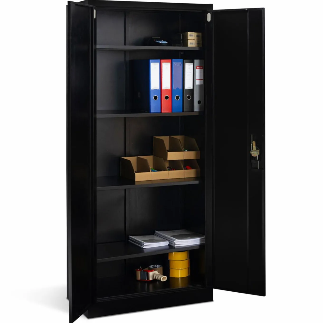 IDMarket Armoire de bureau en métal noir 80x180 cm* Collection Agencement Magasin|Collection Télétravail