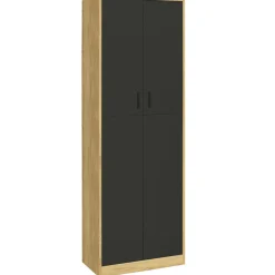 IDMarket Armoire de bureau multifonction bois noir* Collection Télétravail|Collection Moderne