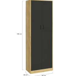 IDMarket Armoire de bureau multifonction bois noir* Collection Télétravail|Collection Moderne