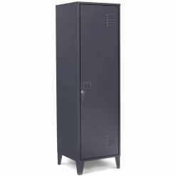 IDMarket Armoire industrielle vestiaire métallique et bois gris foncé* Rangement Et Accessoires|Collection Agencement Magasin