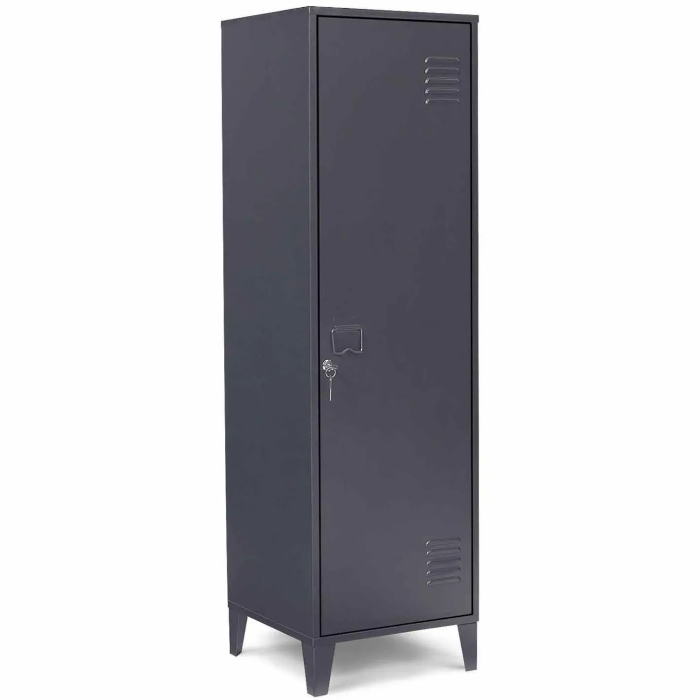 IDMarket Armoire industrielle vestiaire métallique et bois gris foncé* Rangement Et Accessoires|Collection Agencement Magasin