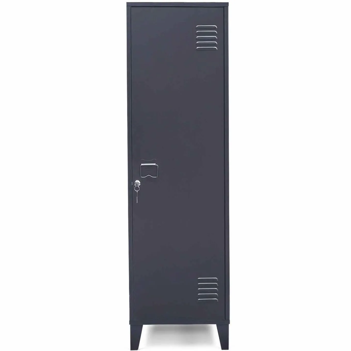 IDMarket Armoire industrielle vestiaire métallique et bois gris foncé* Rangement Et Accessoires|Collection Agencement Magasin