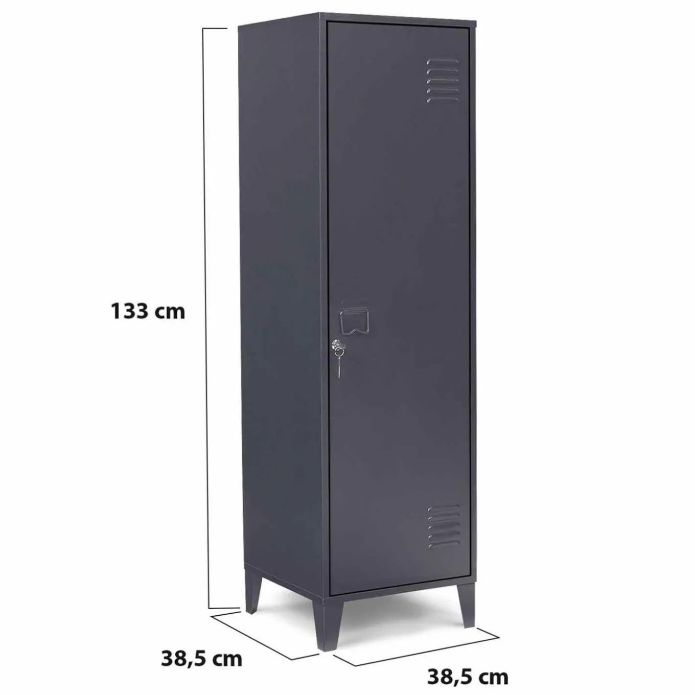 IDMarket Armoire industrielle vestiaire métallique et bois gris foncé* Rangement Et Accessoires|Collection Agencement Magasin