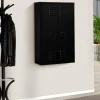 IDMarket Armoire murale 2 portes noir et métal* Rangement Et Accessoires|Collection Métal