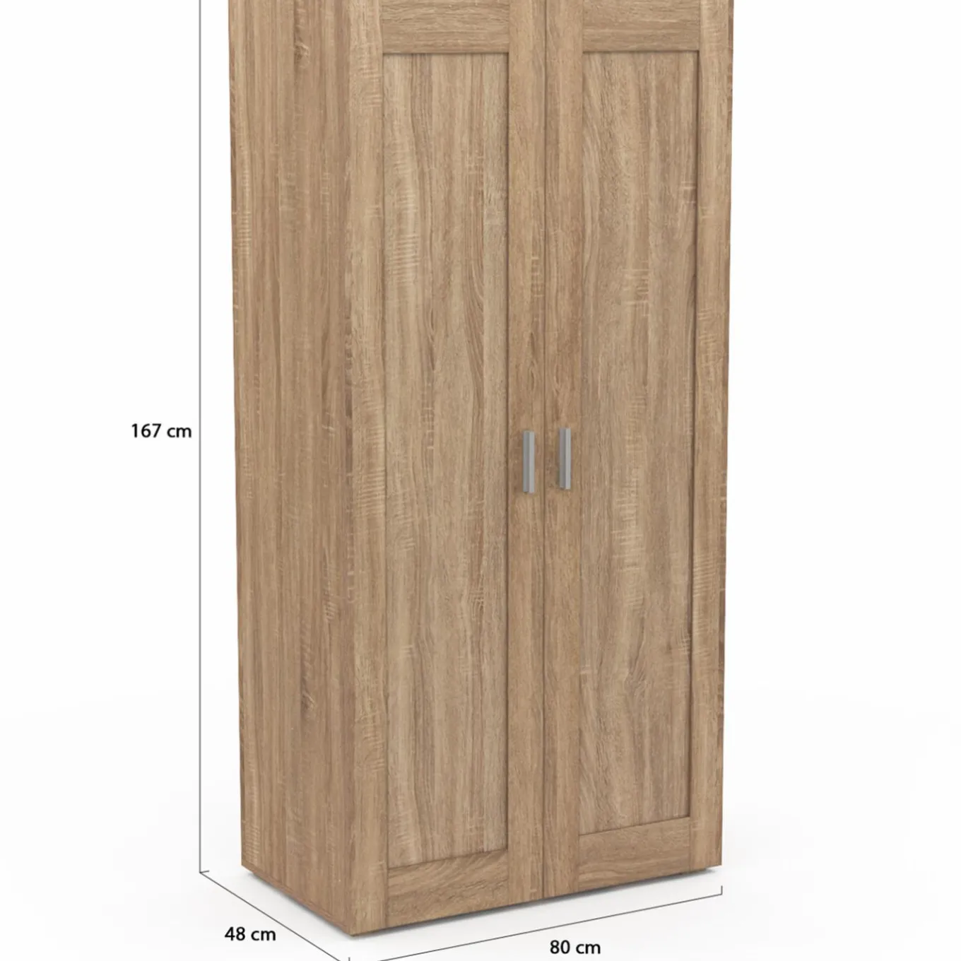 IDMarket Armoire penderie en hêtre avec 2 portes et étagères* Vestiaires Et Meubles D'Entrée|Chambre Complète Adulte