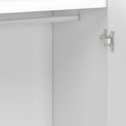 IDMarket Armoire scandinave 2 portes blanche penderie 80 cm avec étagères rangement* Meubles Hauts|Meubles Blancs