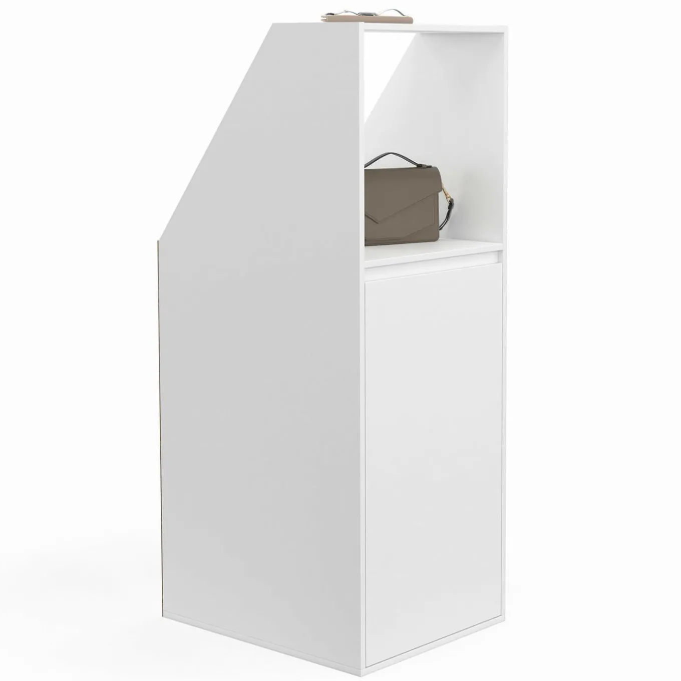 IDMarket Armoire sous pente blanche 1 porte 1 niche* Meubles Blancs|Meubles En Bois
