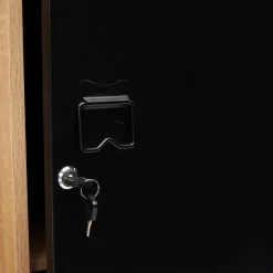 IDMarket Armoire vestiaire bois et porte métallique noir design industriel* Rangement Et Accessoires|Collection Agencement Magasin