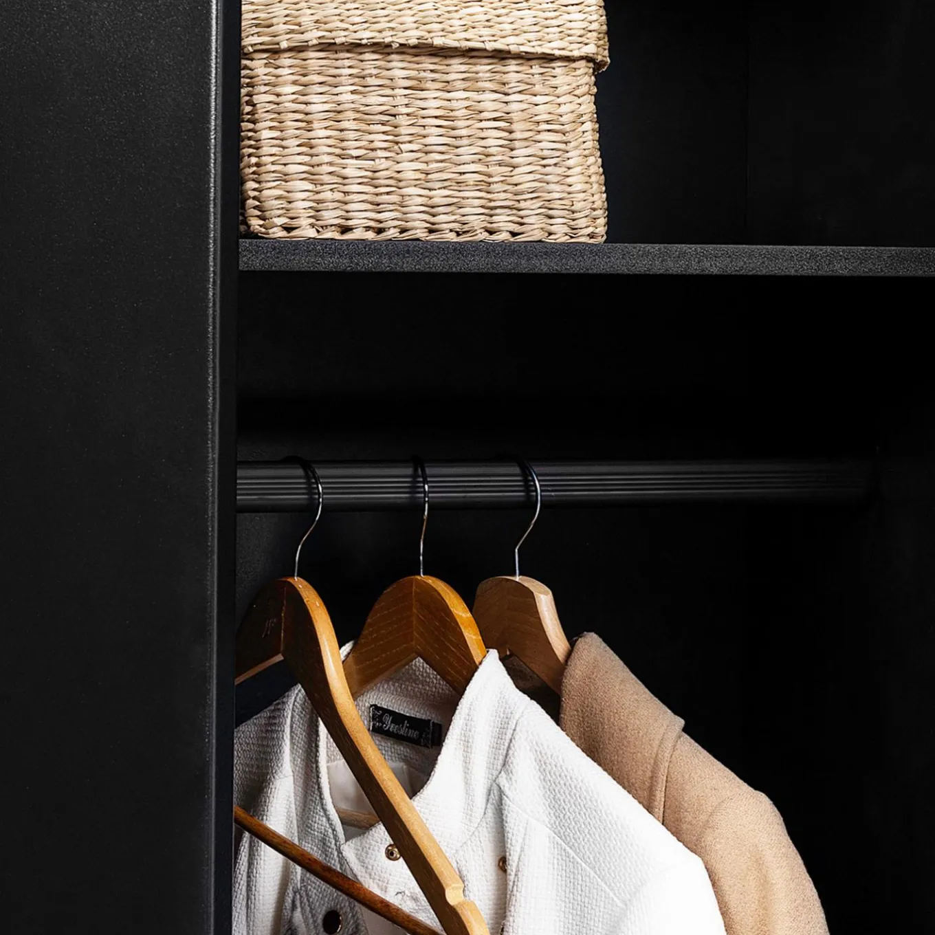 IDMarket Armoire vestiaire métal noir avec 2 portes* Rangement Et Accessoires|Meubles Hauts