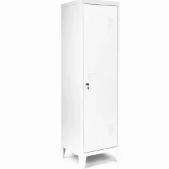 IDMarket Armoire vestiaire porte métal blanche industrielle* Rangement Et Accessoires|Collection Agencement Magasin