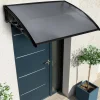 IDMarket Auvent de porte marquise en polycarbonate noire 80 x 120 cm* Auvents Et Marquises De Porte