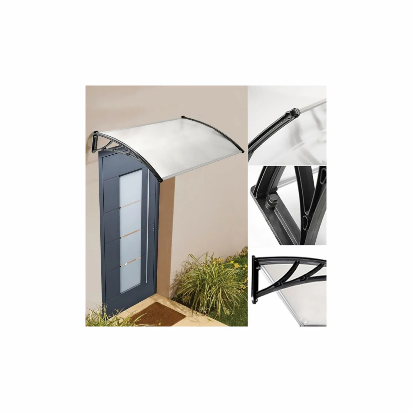 IDMarket Auvent de porte marquise polycarbonate 80x120 cm* Auvents Et Marquises De Porte