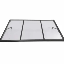 IDMarket Auvent de porte moderne verrière noire 90 x 140 cm* Auvents Et Marquises De Porte