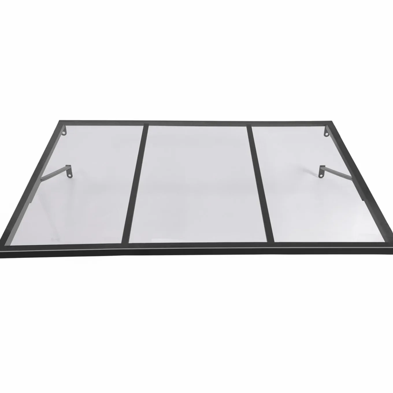 IDMarket Auvent de porte moderne verrière noire 90 x 140 cm* Auvents Et Marquises De Porte