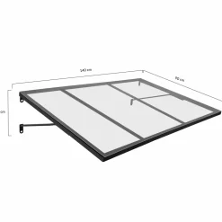 IDMarket Auvent de porte moderne verrière noire 90 x 140 cm* Auvents Et Marquises De Porte