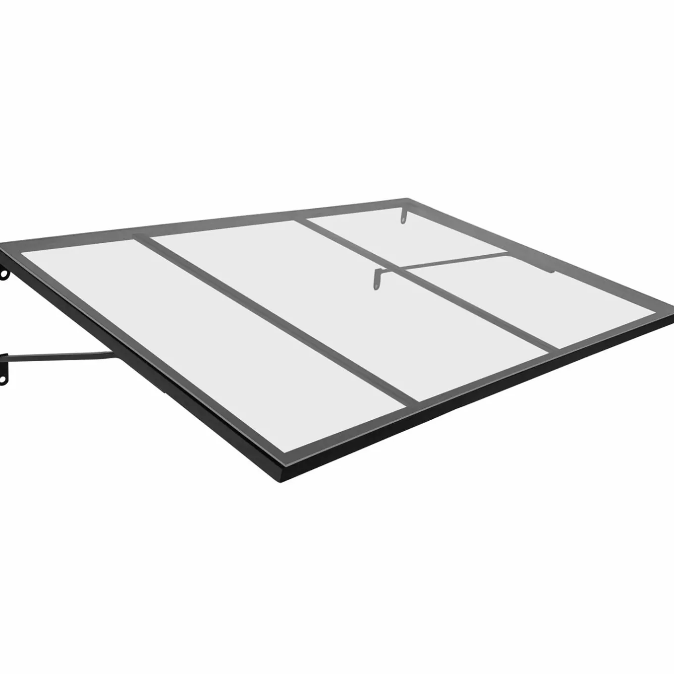IDMarket Auvent de porte moderne verrière noir 80 x 113 cm* Auvents Et Marquises De Porte