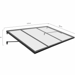 IDMarket Auvent de porte moderne verrière noir 80 x 113 cm* Auvents Et Marquises De Porte