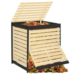 IDMarket Bac à compost en bois 500L* Entretien Du Jardin Et Accessoires