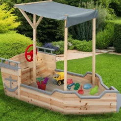 IDMarket Bac à sable bateau pirate*Enfant Jeux Enfant|Loisirs Et Jeux D'Exterieur