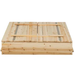 IDMarket Bac à sable bois refermable avec couvercle et 2 bancs intégrés*Enfant Jeux Enfant|Loisirs Et Jeux D'Exterieur