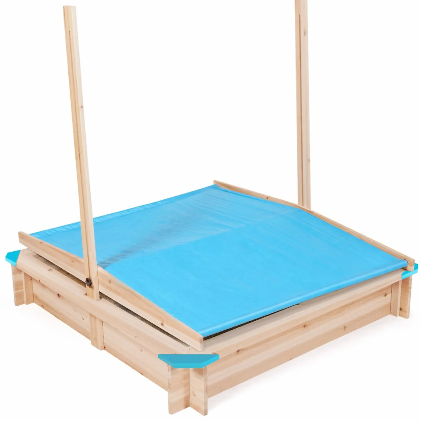 IDMarket Bac à sable en bois avec toit refermable*Enfant Jeux Enfant|Loisirs Et Jeux D'Exterieur