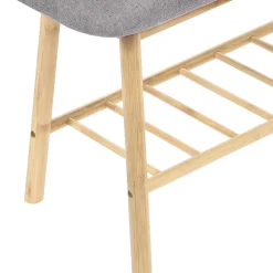 IDMarket Banc bambou tissu gris style scandinave* Collection Bambou|Bancs D'Entrée