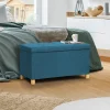 IDMarket Banc coffre bleu canard 76 cm* Bancs D'Entrée|Chambre Complète Adulte