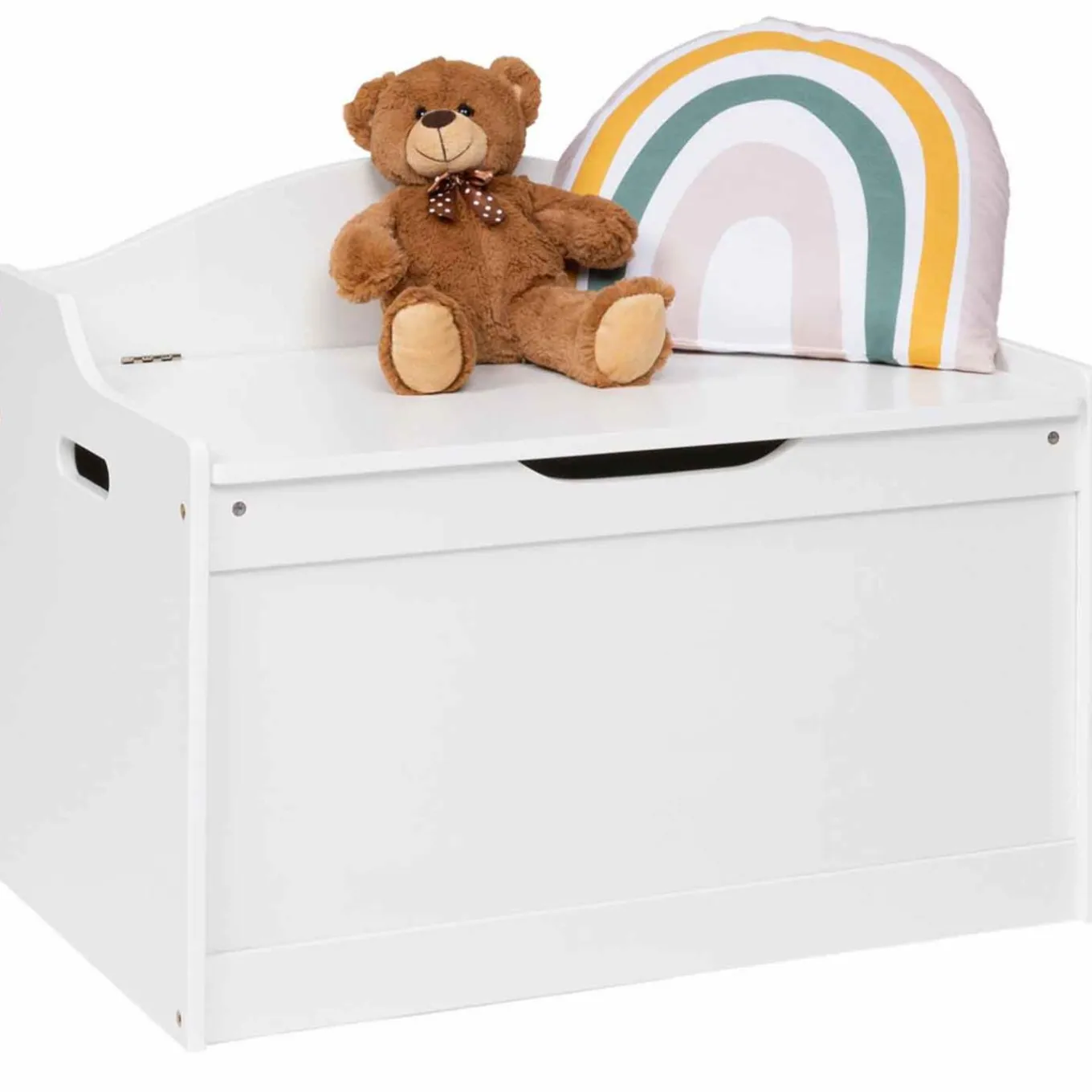 IDMarket Banc coffre de rangement enfant en bois blanc*Enfant Meubles Blancs|Meubles En Bois