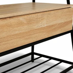 IDMarket Banc d'entrée industriel bois et noir* Collection Industrielle|Bancs D'Entrée