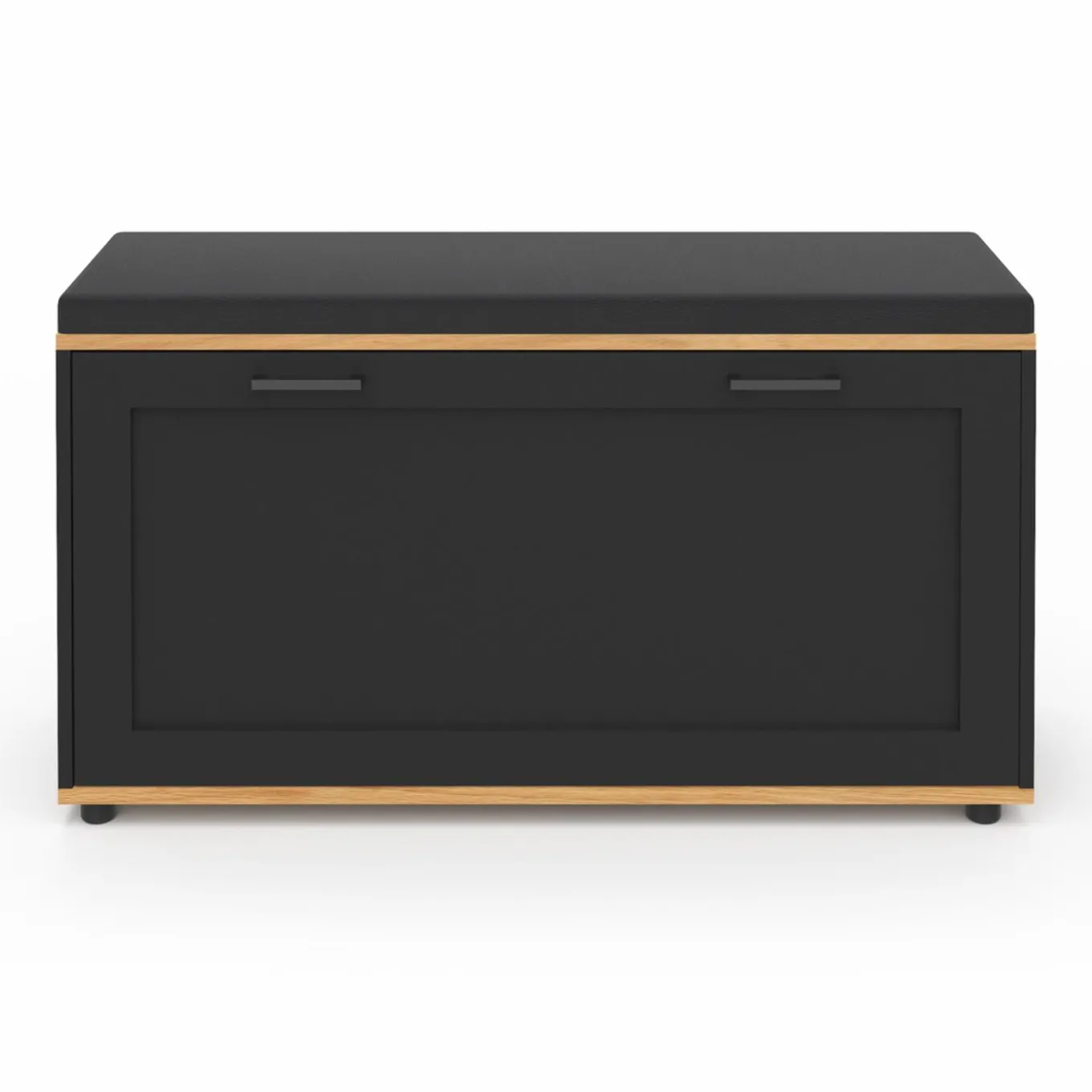 IDMarket Banc d'entrée noir avec coussin et rangement chaussures* Meubles Noirs|Collection Contemporaine