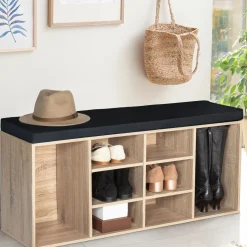 IDMarket Banc d’entrée range chaussures bois imitation hêtre* Collection Agencement Magasin|Collection Moderne