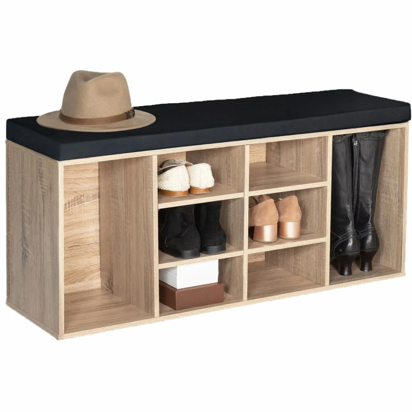IDMarket Banc d’entrée range chaussures bois imitation hêtre* Collection Agencement Magasin|Collection Moderne