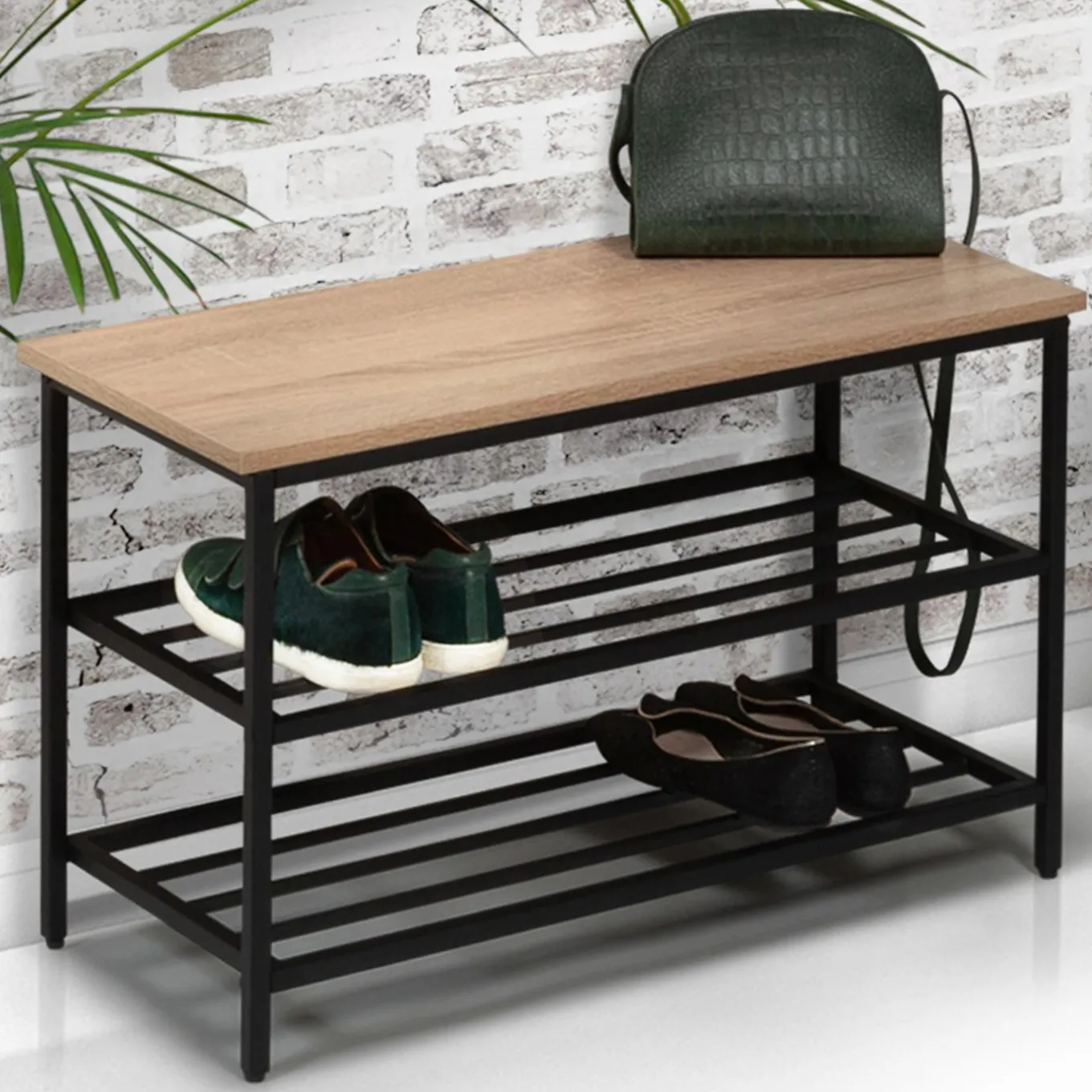 IDMarket Banc d’entrée rangement chaussures style industriel* Meubles Bas|Collection Industrielle